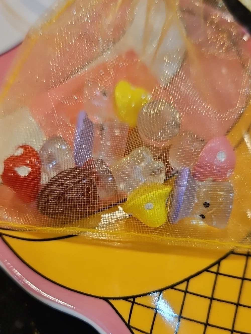 Kids Cute Ice Cream Trinket Tray with Fairy Garden Mushrooms